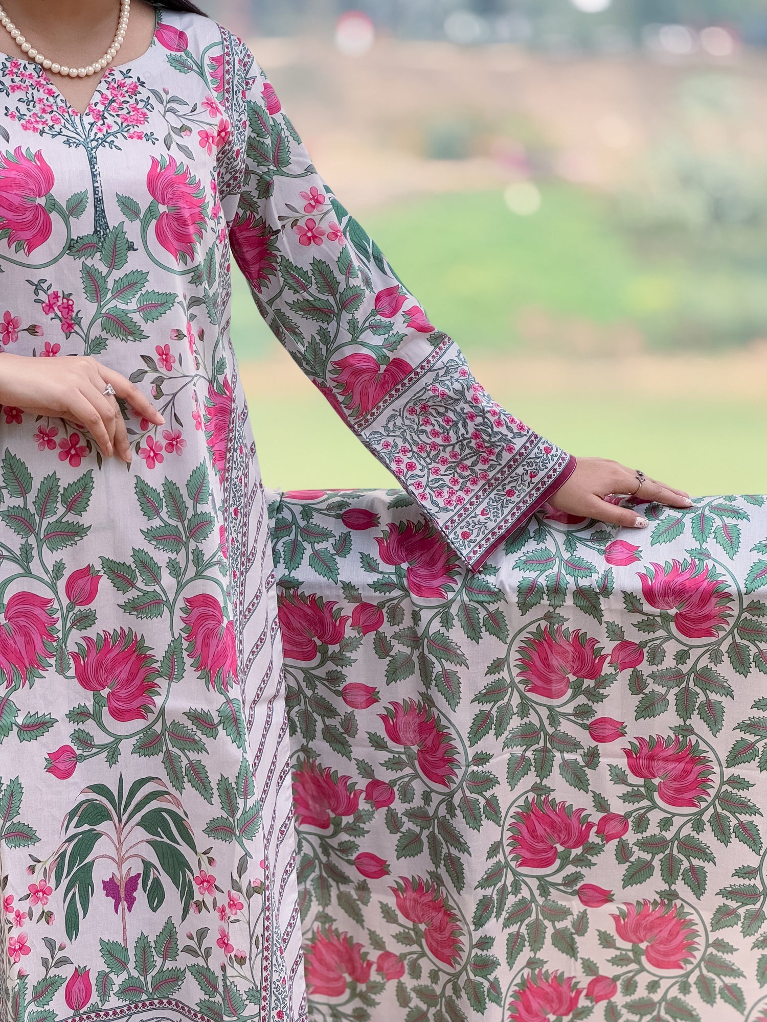 STITCHED COTTON 3 PIECE